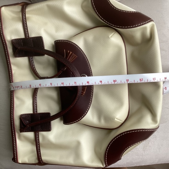 Lancel Paris (MISS LANCEL) Leather Trim Canvas Handbag Large Size - Picture 12 of 13